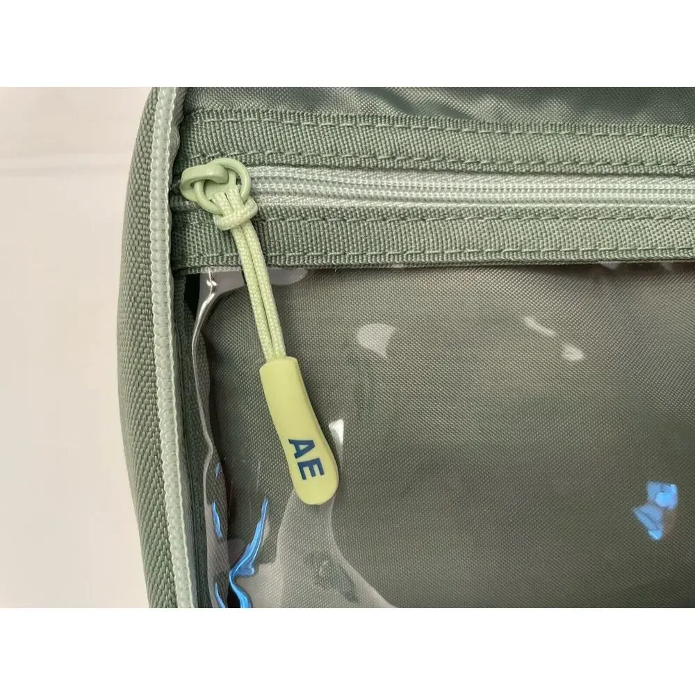 American Eagle Outfitters Olive Green Blue Small Crossbody Bag Purse Zipper